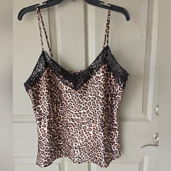 Just Sexy Babydoll Lingerie Y2k Top XL Animal Print Lace Trim Brown Black Fairy - Picture 3 of 12